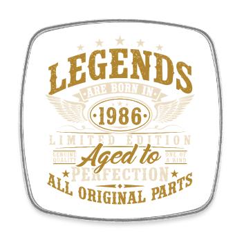 Cadeau rétro vintage d’anniversaire 1986 - Magnet carré - blanc - Devant