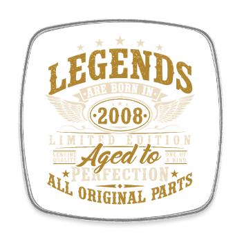 2008 Vintage Birthday Vintage Retro Gift - Square fridge magnet - white - Front