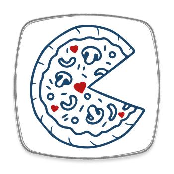 Pizza-Dad-Shirt, lustiges neues Dad-Pizza-Geschenk - Viereckiger Kühlschrankmagnet - Weiß - Vorne