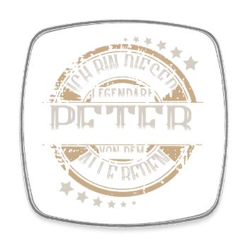 Peter - Viereckiger Kühlschrankmagnet - Weiß - Vorne