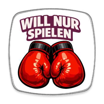 Boxer mit ironischem Statement - Viereckiger Kühlschrankmagnet - Weiß - Vorne