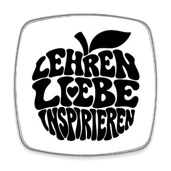 Lehren_Lieben_inspirieren - Viereckiger Kühlschrankmagnet - Weiß - Vorne