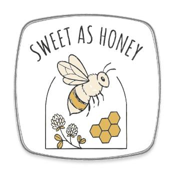 Süß wie Honig Bienenmotiv - Viereckiger Kühlschrankmagnet - Weiß - Vorne