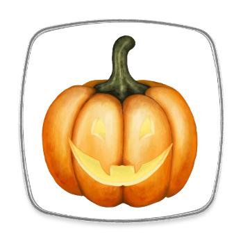 Halloween Kürbis Illustration - Viereckiger Kühlschrankmagnet - Weiß - Vorne