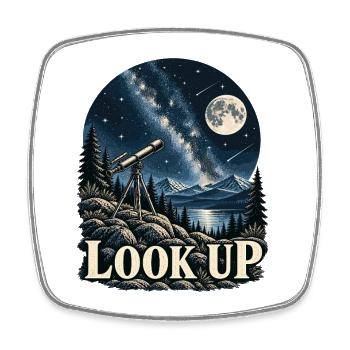 Look Up Astronomie Sternenhimmel - Viereckiger Kühlschrankmagnet - Weiß - Vorne