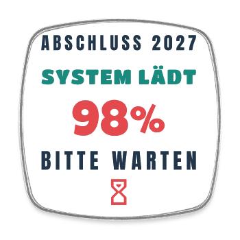 Abschluss 2027 Lädt Lustiger Spruch Schule - Viereckiger Kühlschrankmagnet - Weiß - Vorne