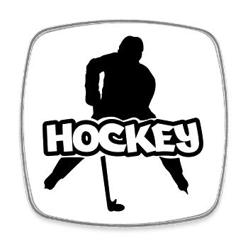 Hockey - Viereckiger Kühlschrankmagnet - Weiß - Vorne