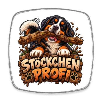 Berner Stoeckchen Profi - Viereckiger Kühlschrankmagnet - Weiß - Vorne