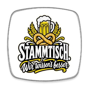 Stammtisch Wir wissens besser - Viereckiger Kühlschrankmagnet - Weiß - Vorne