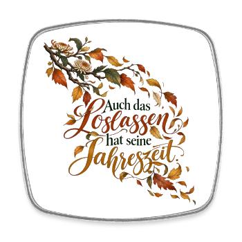 Loslassen im Herbst - Viereckiger Kühlschrankmagnet - Weiß - Vorne