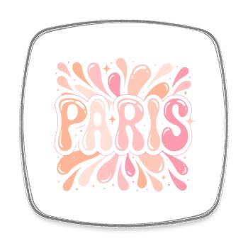 Paris Pastel Pop Art Mädchen Chic - Viereckiger Kühlschrankmagnet - Weiß - Vorne