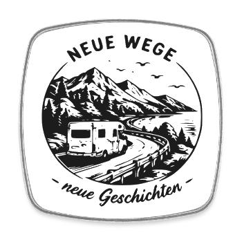 Neue Wege Roadtrip Natur - Viereckiger Kühlschrankmagnet - Weiß - Vorne