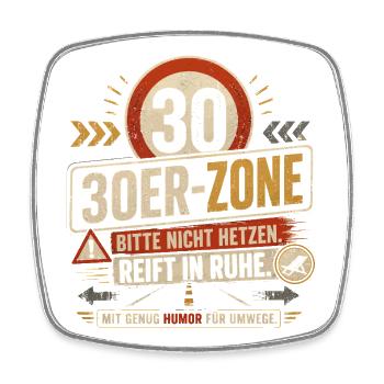 30 Geburtstag Auto Geschenk Lustiger Spruch Humor - Viereckiger Kühlschrankmagnet - Weiß - Vorne