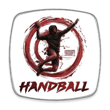Handball - Viereckiger Kühlschrankmagnet - Weiß - Vorne