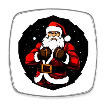 Kämpfer Christmas - Viereckiger Kühlschrankmagnet - Weiß - Vorne