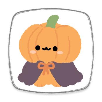 Chibi Kürbis-Cape-Plüsch - Viereckiger Kühlschrankmagnet - Weiß - Vorne