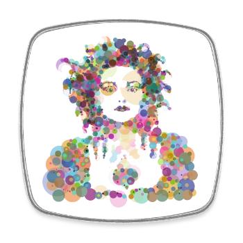 Nina - Viereckiger Kühlschrankmagnet - Weiß - Vorne