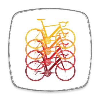 Roadbike Gravelbike Retro Fahrrad Rennrad - Viereckiger Kühlschrankmagnet - Weiß - Vorne