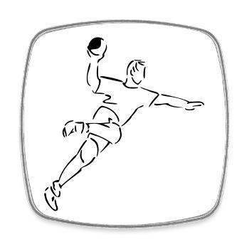 Handball - Viereckiger Kühlschrankmagnet - Weiß - Vorne