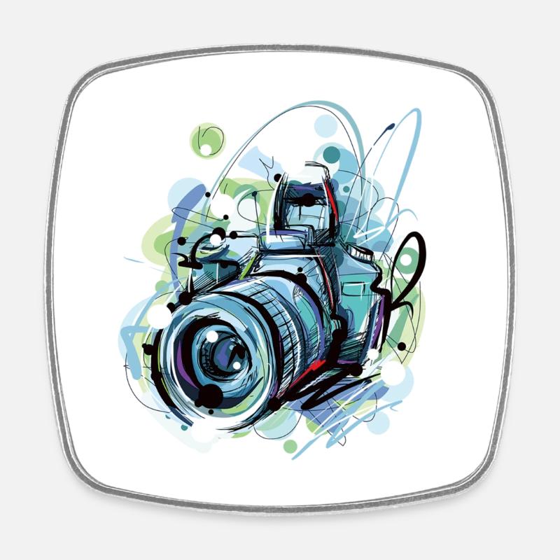 Urban Burst Camera - Square fridge magnet - white