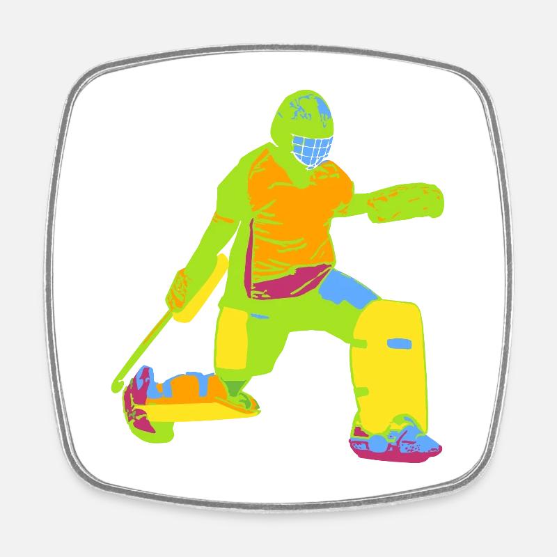 Goalkeeper colorful - Square fridge magnet - white