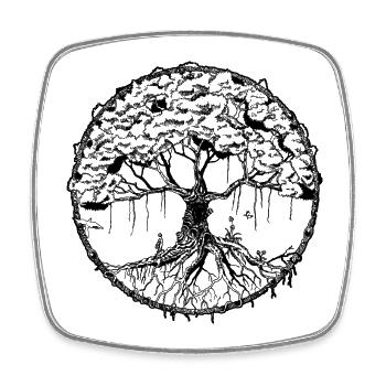 Arbre - Magnet carré - blanc - Devant