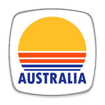 Australia (split sun) - Square fridge magnet - white - Front