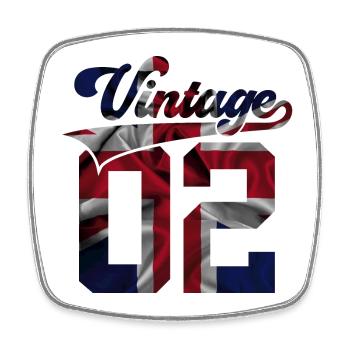 24TH BIRTHDAY UK VINTAGE 2002 - Square fridge magnet - white - Front