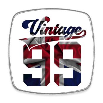 27TH BIRTHDAY UK VINTAGE 1999 - Square fridge magnet - white - Front
