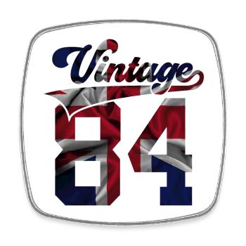 42ND BIRTHDAY UK VINTAGE 1984 - Square fridge magnet - white - Front