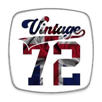 54TH BIRTHDAY UK VINTAGE 1972 - Square fridge magnet - white - Front