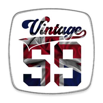 67E ANNIVERSAIRE UK MILLÉSIME 1959 - Magnet carré - blanc - Devant