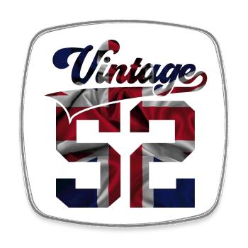 74TH BIRTHDAY UK VINTAGE 1952 - Square fridge magnet - white - Front