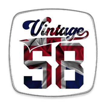 68TH BIRTHDAY UK VINTAGE 1958 - Square fridge magnet - white - Front