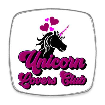 Farben änderbar | Einhorn Lovers Club - Viereckiger Kühlschrankmagnet - Weiß - Vorne