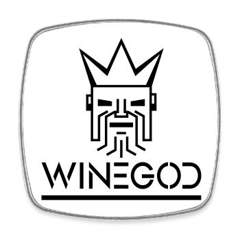 Dieu du vin - Magnet carré - blanc - Devant