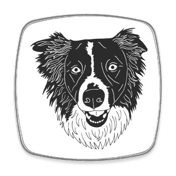Border Collie - Viereckiger Kühlschrankmagnet - Weiß - Vorne