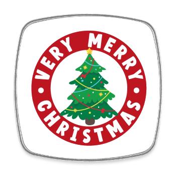 Sehr fröhlicher Weihnachtsbaum - Viereckiger Kühlschrankmagnet - Weiß - Vorne