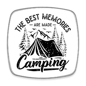 Camping Erinnerungen Zelten Berge Wandern Camper - Viereckiger Kühlschrankmagnet - Weiß - Vorne