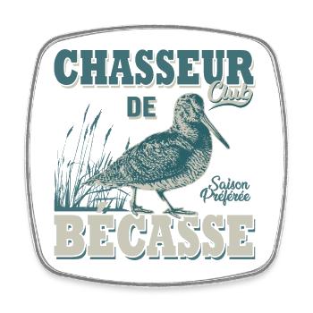 Chasseur de bécasse cadeau cool chasse chasser - Magnet carré - blanc - Devant