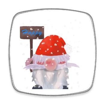 Winter Wichtel, Weihnachtszwerg, Kobolt im Schnee, - Viereckiger Kühlschrankmagnet - Weiß - Vorne