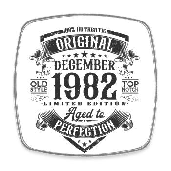 Décembre 1982 Vintage Birthday Retro Gift - Magnet carré - blanc - Devant