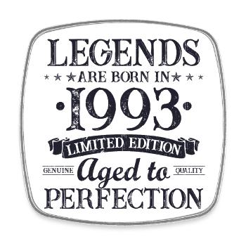 Les légendes sont nées en 1993 Cadeau d’anniversaire - Magnet carré - blanc - Devant