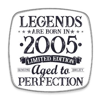 Legends were born in 2005 Birthday gift - Square fridge magnet - white - Front