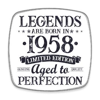Les légendes sont nées en 1958 Cadeau d’anniversaire - Magnet carré - blanc - Devant