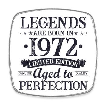 Les légendes sont nées en 1972 Cadeau d’anniversaire - Magnet carré - blanc - Devant