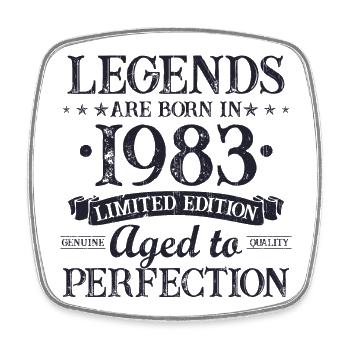 Les légendes sont nées en 1983 Cadeau d’anniversaire - Magnet carré - blanc - Devant