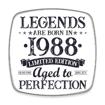 Legenden wurden 1988 geboren Geburtstag Geschenk - Viereckiger Kühlschrankmagnet - Weiß - Vorne