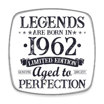 Les légendes sont nées en 1962 Cadeau d’anniversaire - Magnet carré - blanc - Devant