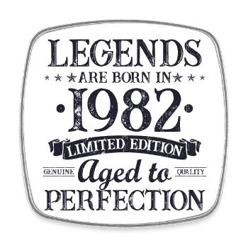 Les légendes sont nées en 1982 Cadeau d’anniversaire - Magnet carré - blanc - Devant